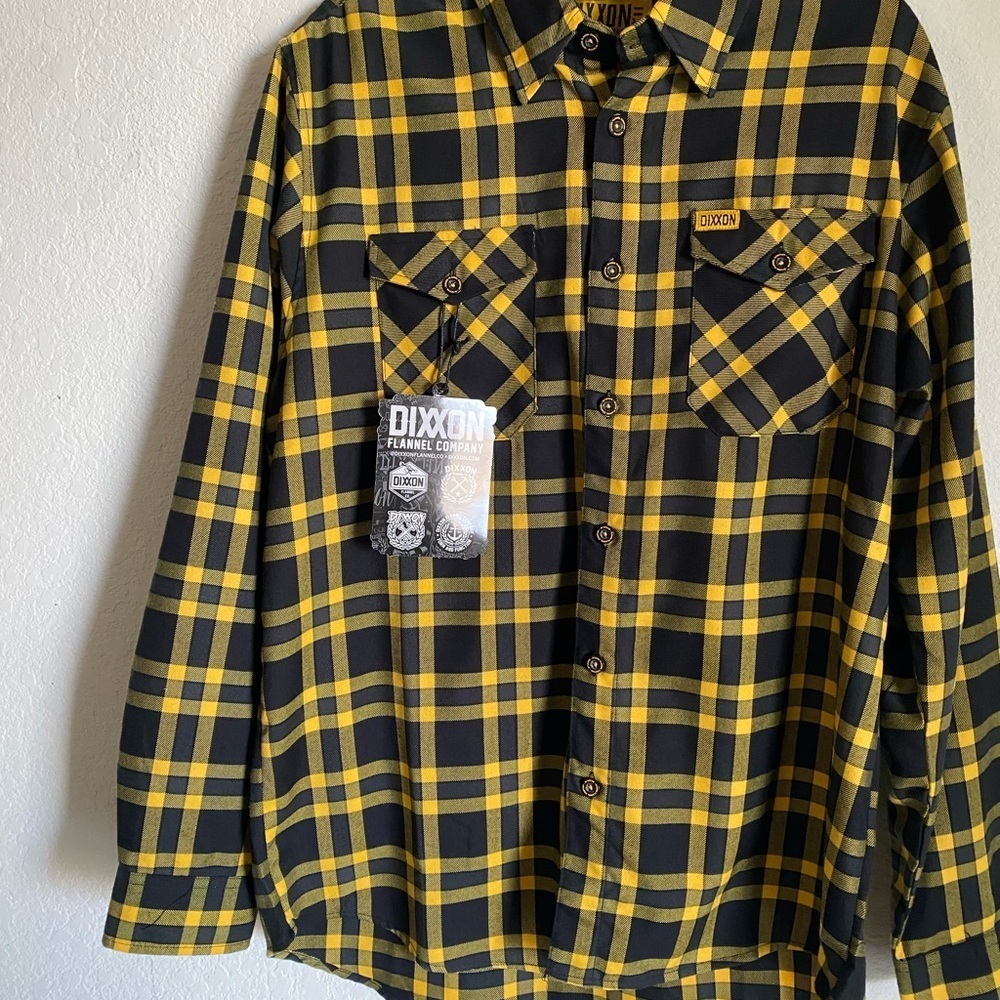 Dixxon Flannel Co Wu-Tang Clan Inspired Yellow Black Plaid Flannel Shirt L - Picture 3 of 13